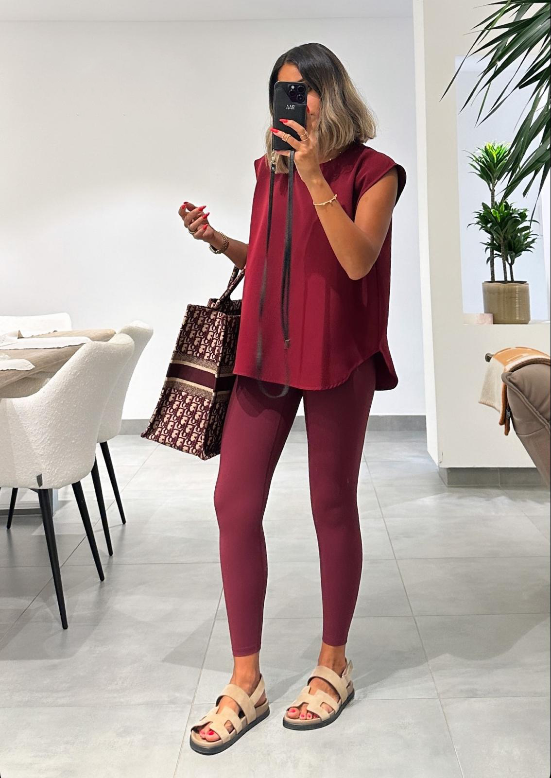 Maroon Yoga Leggings Kuwait Stretch Flow Muccii